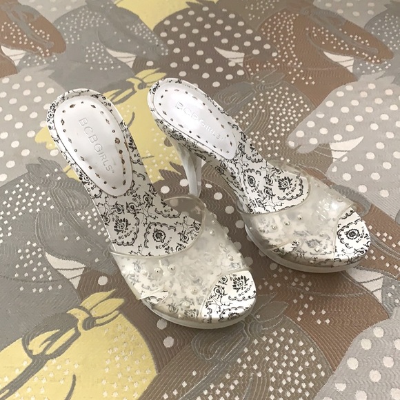 BCBGirls-Clear/White-Heels-Size 6.5 - Picture 2 of 14
